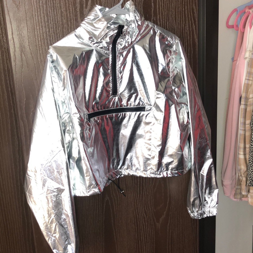 Metallic Silver Pullover